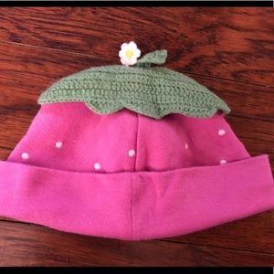 NEW Pottery Barn Kids strawberry baby hat